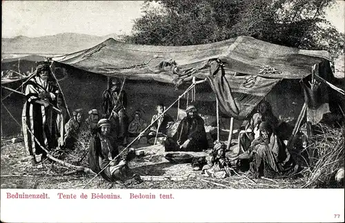 Ak Beduinenzelt, Dorfbewohner, Kinder, Volkstypen Vorderasien
