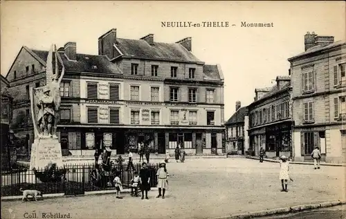 Ak Neuilly und Thelle Oise, Denkmal, Apotheke