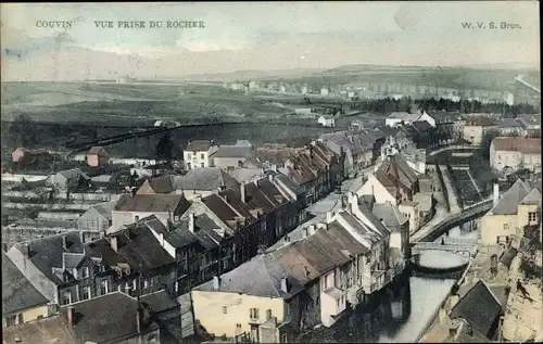 Ak Couvin Wallonie Namur, Blick vom Felsen aus