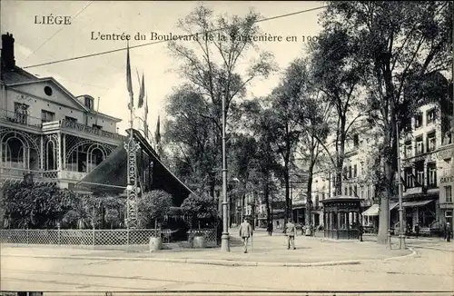 Ak Lüttich Lüttich Wallonien, Der Eingang zum Boulevard de la Sauveniere 190