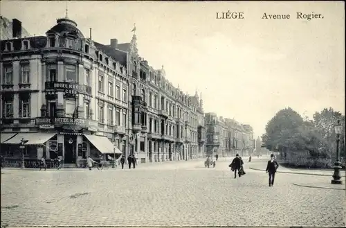 Ak Lüttich Lüttich Wallonien, Avenue Rogier, Hotel