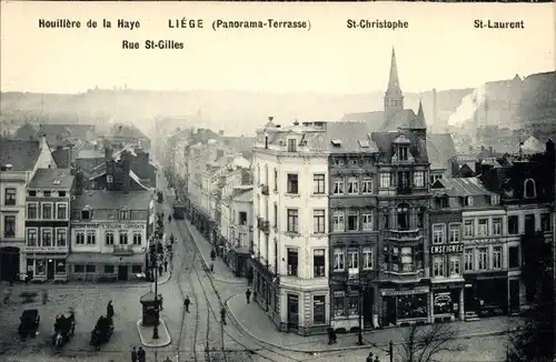 Ak Lüttich Lüttich Wallonien, Panorama, Rue St-Gilles