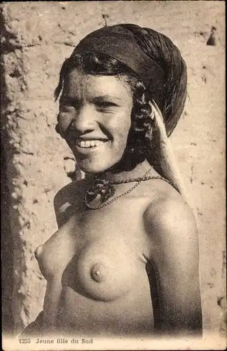 Ak Jeune fille du Sud, barbusige Frau