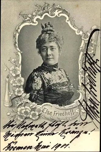 Passepartout Ak Schauspielerin Else Friedhoff, Portrait, Autogramm