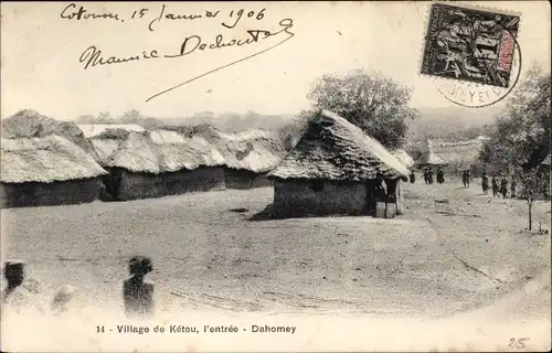 Ak Dahomey Benin, Dorf Ketou, der Eingang