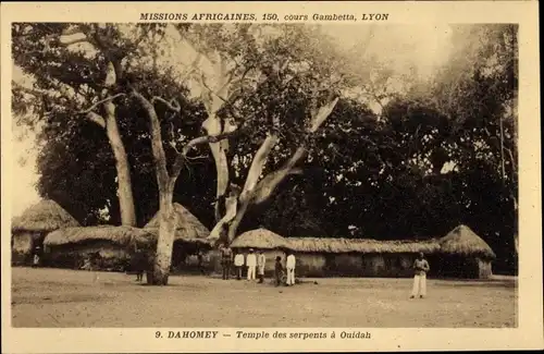 Ak Dahomey Benin, Temple des Serpents a Quidah, Missions Africaines