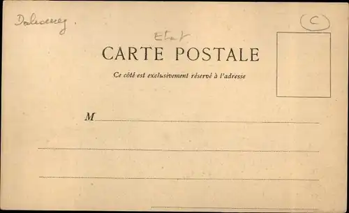 Ak Dahomey Benin, Gebäude, Ortsbewohner, Französische Fahne