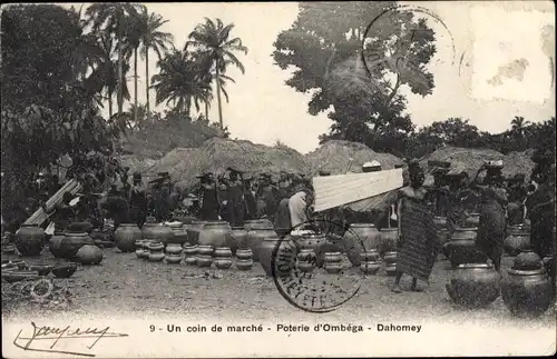Ak Dahomey Benin, Eine Wanderecke, Töpferei von Ombega