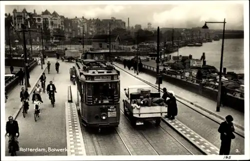 Foto Ak Rotterdam Südholland Niederlande, Bolwerk, Straßenbahn