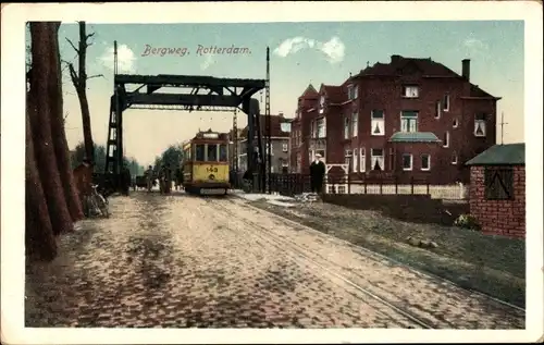 Ak Rotterdam Südholland Niederlande, Bergweg, Straßenbahn