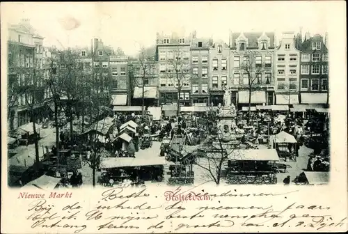 Ak Rotterdam Südholland Niederlande, Marktplatz