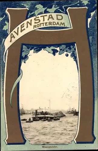 Passepartout Ak Rotterdam Südholland Niederlande, Maas Partie