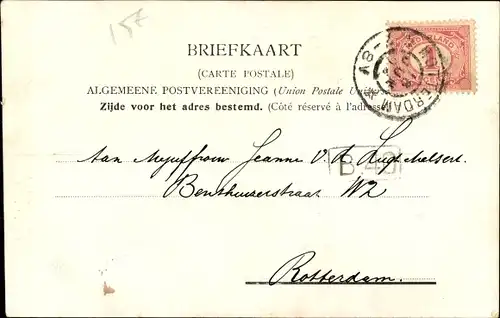 Ak Rotterdam Südholland Niederlande, Erinnerung an den Besuch der Königin Emma am 27. April 1904