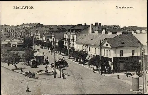 Ak Białystok Bialystok Polen, Marktstraße