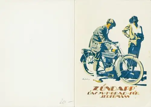 Künstler Klapp Ak Reklame, Zündapp Werke GmbH, 50 jähriges Bestehen 1967, Motorrad