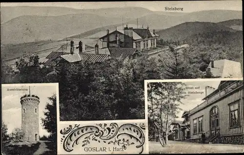 Ak Goslar am Harz, Hotel auf dem Steinberg, Aussichtsturm