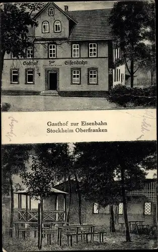 Ak Stockheim in Oberfranken, Gasthof zur Eisenbahn