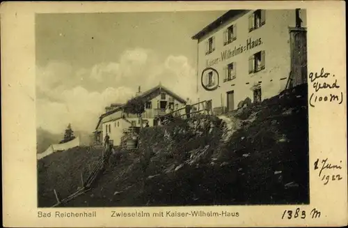 Ak Bad Reichenhall in Oberbayern, Zwieselalm mit Kaiser-Wilhelm-Haus