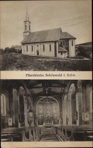 Ak Schönwald im Schwarzwald, Pfarrkirche