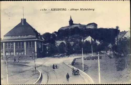 Ak Siegburg an der Sieg, Straßenpartie, Abtei Michaelsberg