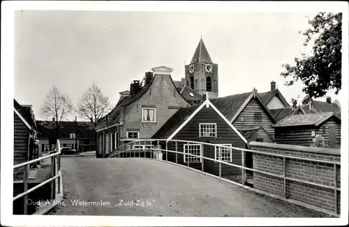 Ak Oud Alblas Südholland, Watermolen Zuid Zijde