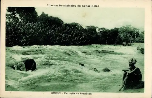 Ak Rungu DR Kongo Zaire, ein schneller Bomokandi, Indigener, Mission Dominicaine
