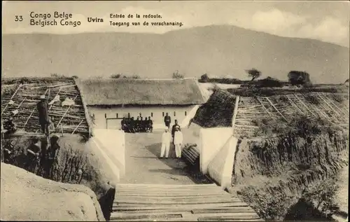 Ganzsachen Ak Uvira DR Kongo Zaire, Entrée de la redoute