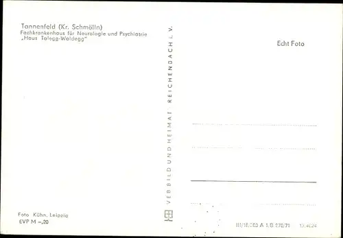 Ak Tannenfeld Löbichau in Thüringen, Haus Talegg-Waldegg, Fach-Krankenhaus für Neurologie