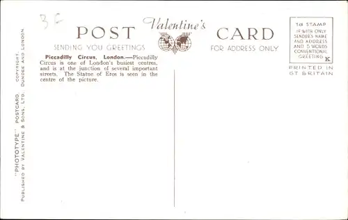Ak West End London City England, Piccadilly Circus, Busse