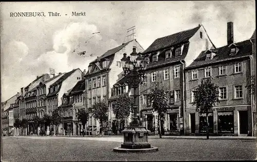 Ak Ronneburg in Thüringen, Markt, Geschäfte