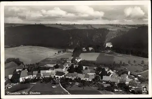 Ak Bärenstein Altenberg Osterzgebirge, Blick auf den Ort, Fliegeraufnahme