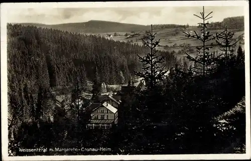 Ak Schellerhau Altenberg im Erzgebirge, Weisseritztal mit Margarete-Cronau-Heim