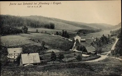 Ak Rehefeld Zaunhaus Altenberg im Erzgebirge, Panorama vom Ort