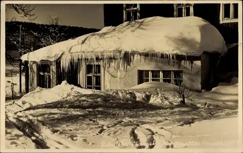 Ak Rehefeld Zaunhaus Altenberg im Erzgebirge, Gebäude, Winteransicht