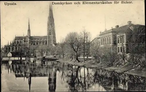 Ak Upsala Uppsala Schweden, Domkyrkan, Elementarskolan för flickor