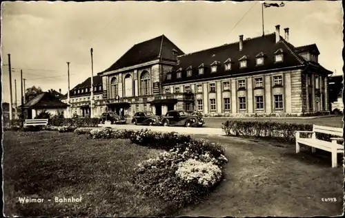 Ak Weimar in Thüringen, Bahnhof