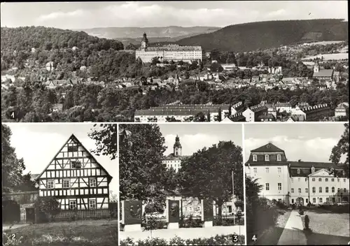 Ak Rudolstadt in Thüringen, Museum Thür. Bauernhäuser, Wilhelm-Pieck-Platz, Schloss Ludwigsburg