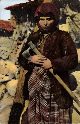 Ak Saloniki Thessaloniki Griechenland, Junge Griechin in Tracht, Bäuerin