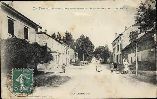 Ak Le Thillot Lothringen Vosges, Arrondissement de Remiremont, La Champagne, Straßenpartie