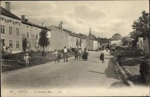 Ak Greux Lothringen Vosges, La Grande Rue