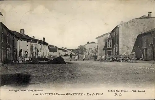 Ak Haréville Vosges, Rue de Vittel
