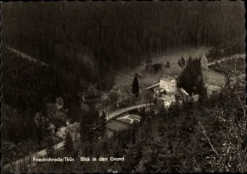 Ak Friedrichroda im Thüringer Wald, Blick in den Grund