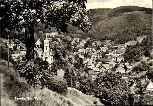 Ak Lauscha in Thüringen, Ortsansicht, Kirche