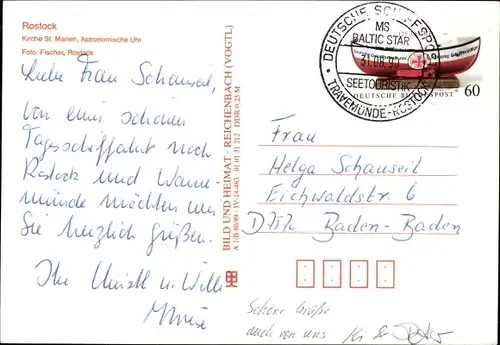 Ak Hansestadt Rostock, St. Marienkirche, Astronomische Uhr