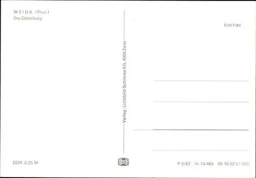 Ak Weida in Thüringen, Die Osterburg