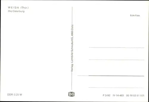 Ak Weida in Thüringen, Die Osterburg