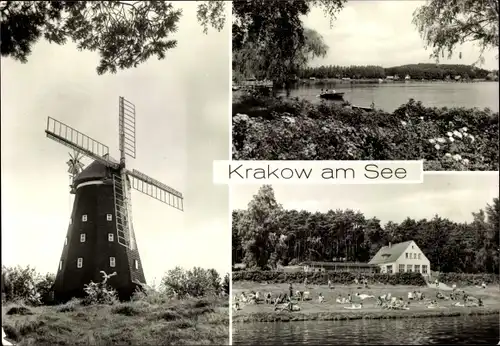 Ak Krakow am See in Mecklenburg, Holländer Mühle, Gaststätte Jörnberg