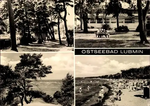 Ak Ostseebad Lubmin in Pommern, Strandpromenade, Heim Adolf Diesterweg, Strand