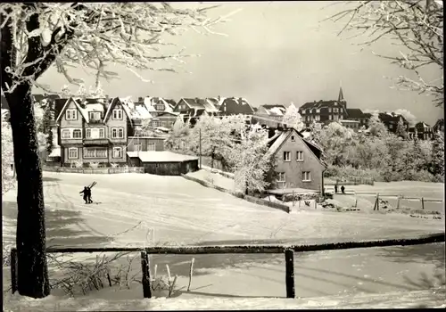 Ak Masserberg in Thüringen, Ortsansicht im Winter