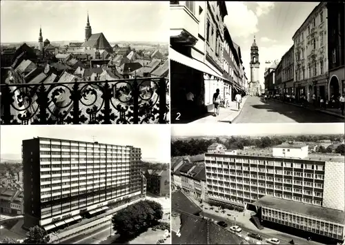 Ak Bautzen in der Oberlausitz, Dom, Reichenturm, Reichenstraße, Wohnhochhaus, HO Cafe Lubin